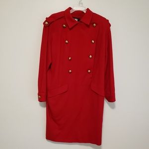 Red 100% wool dress